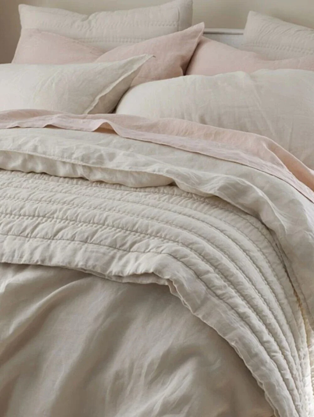 THE COMPANY STORE FULL/QUEEN PREWASHED QUILT SET-LINEN